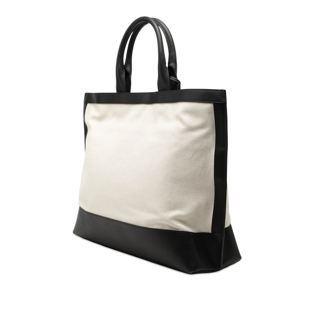 Pre-Loved Saint Laurent Bicolor Canvas and Leather Cabas Tote - Picture 2 of 7